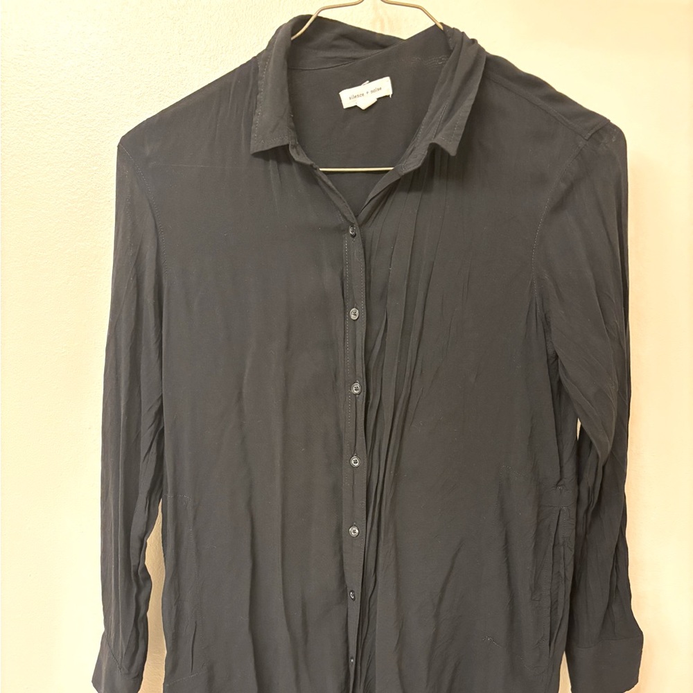 Silence+Noise Black Shirt Long Sleeve XS